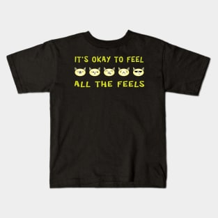 It's Ok To Feel All The Feels Cats Kids T-Shirt